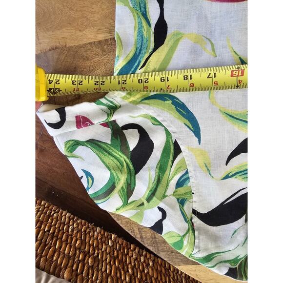 Chicos No-Iron Tropical Linen Button Up Blouse Women's Size 1/US 8 Beach Resort - Picture 7 of 8